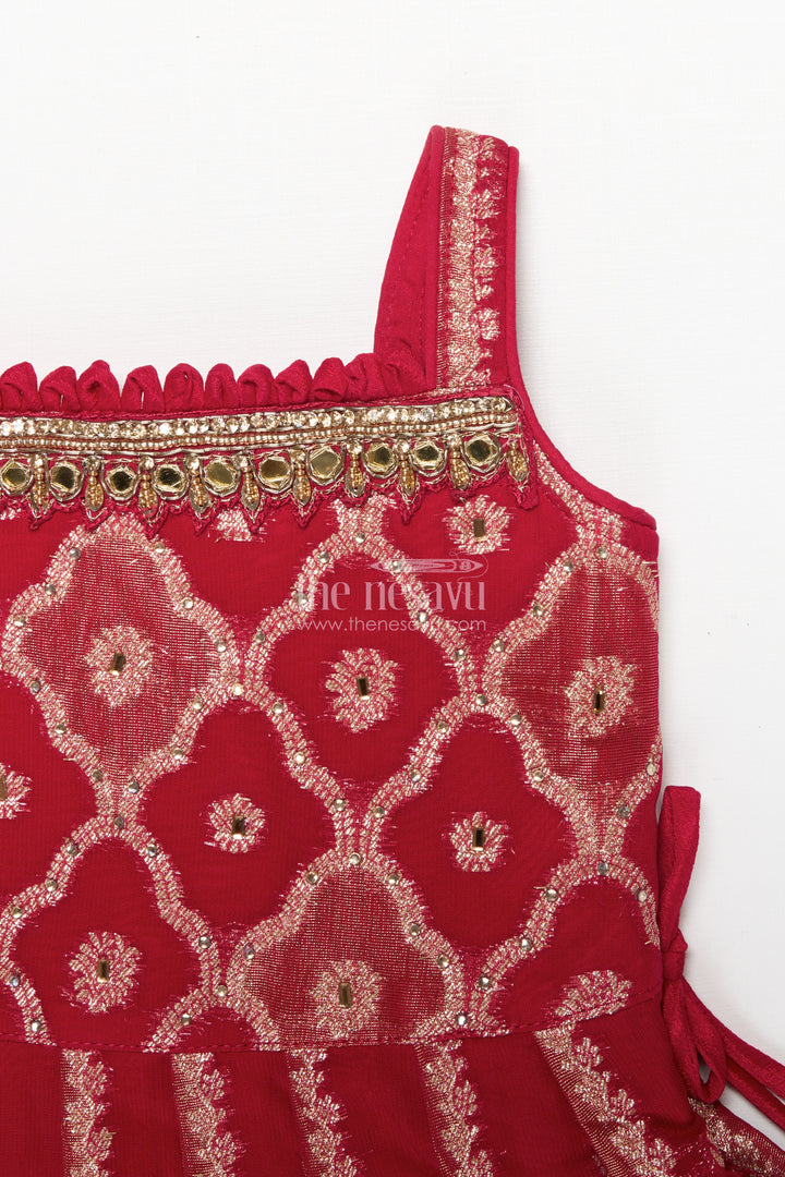 Girls Sharara Set with Embroidered Yoke for Weddings and Festive Events