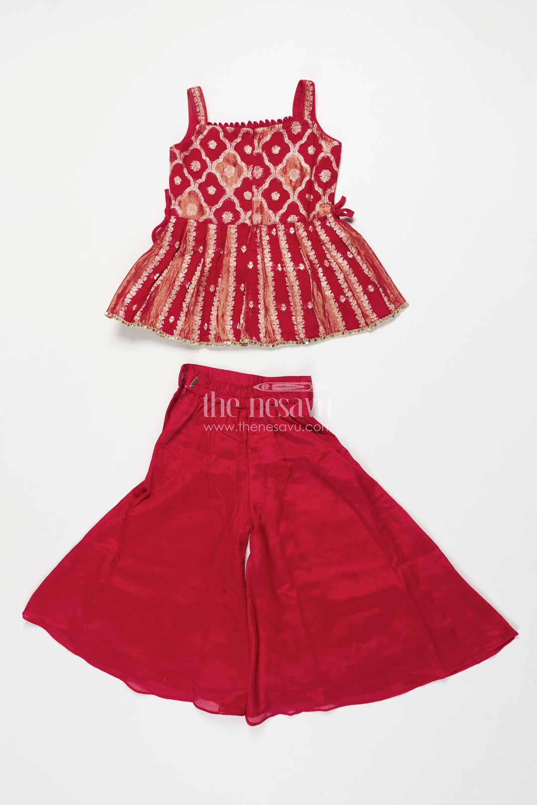 Girls Sharara Set with Embroidered Yoke for Weddings and Festive Events