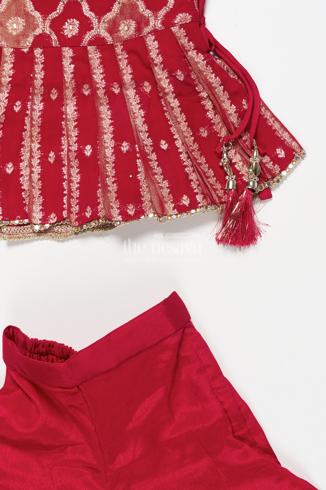 Girls Sharara Set with Embroidered Yoke for Weddings and Festive Events