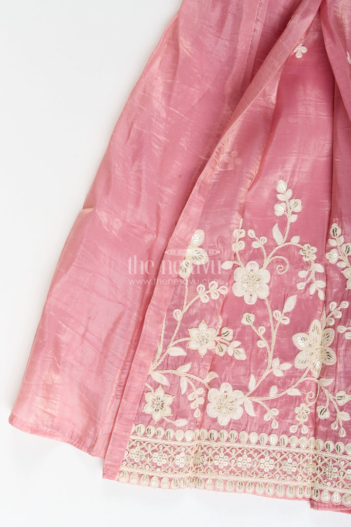 Girls purple sharara set with embroidered yoke for festive occasions