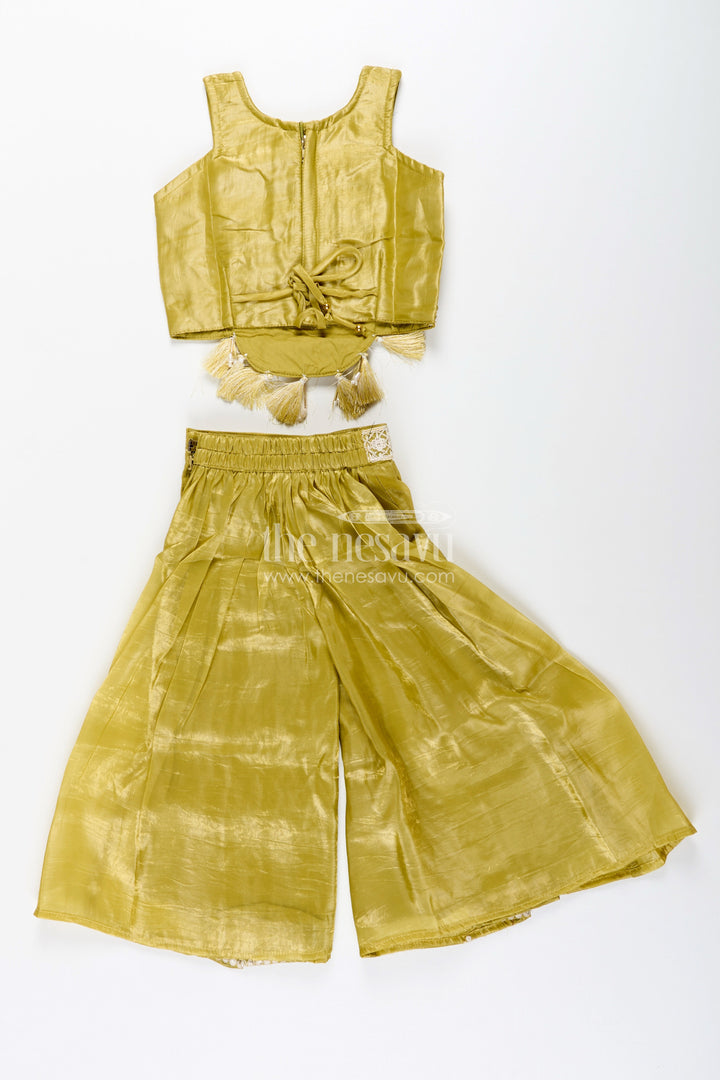 Designer floral sharara set with heavy organza embroidery – traditional ensemble for toddlers