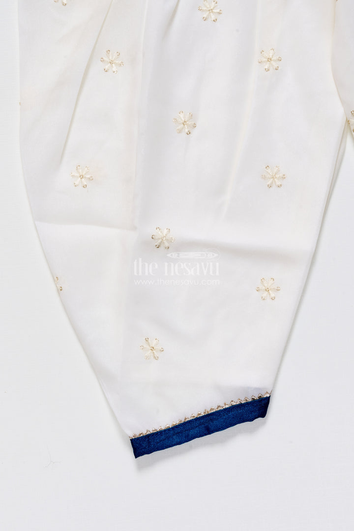 Royal blue embroidered kurti set with dhoti pants