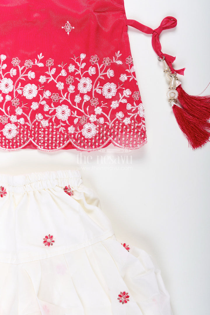 Embroidered kurti with dhoti pant set – ethnic charm for baby girls