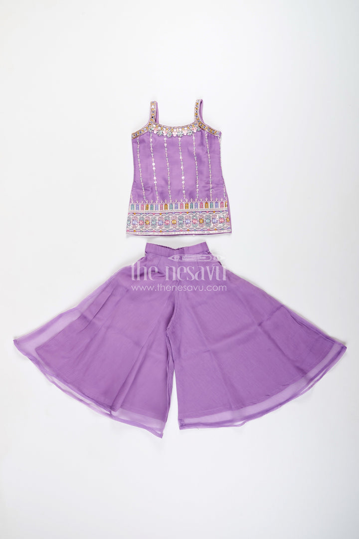 Mirror embroidered sharara set for toddler girls – traditional ethnic wear