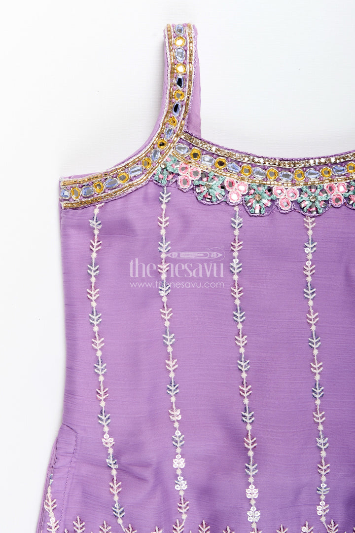 Mirror embroidered sharara set for toddler girls – traditional ethnic wear