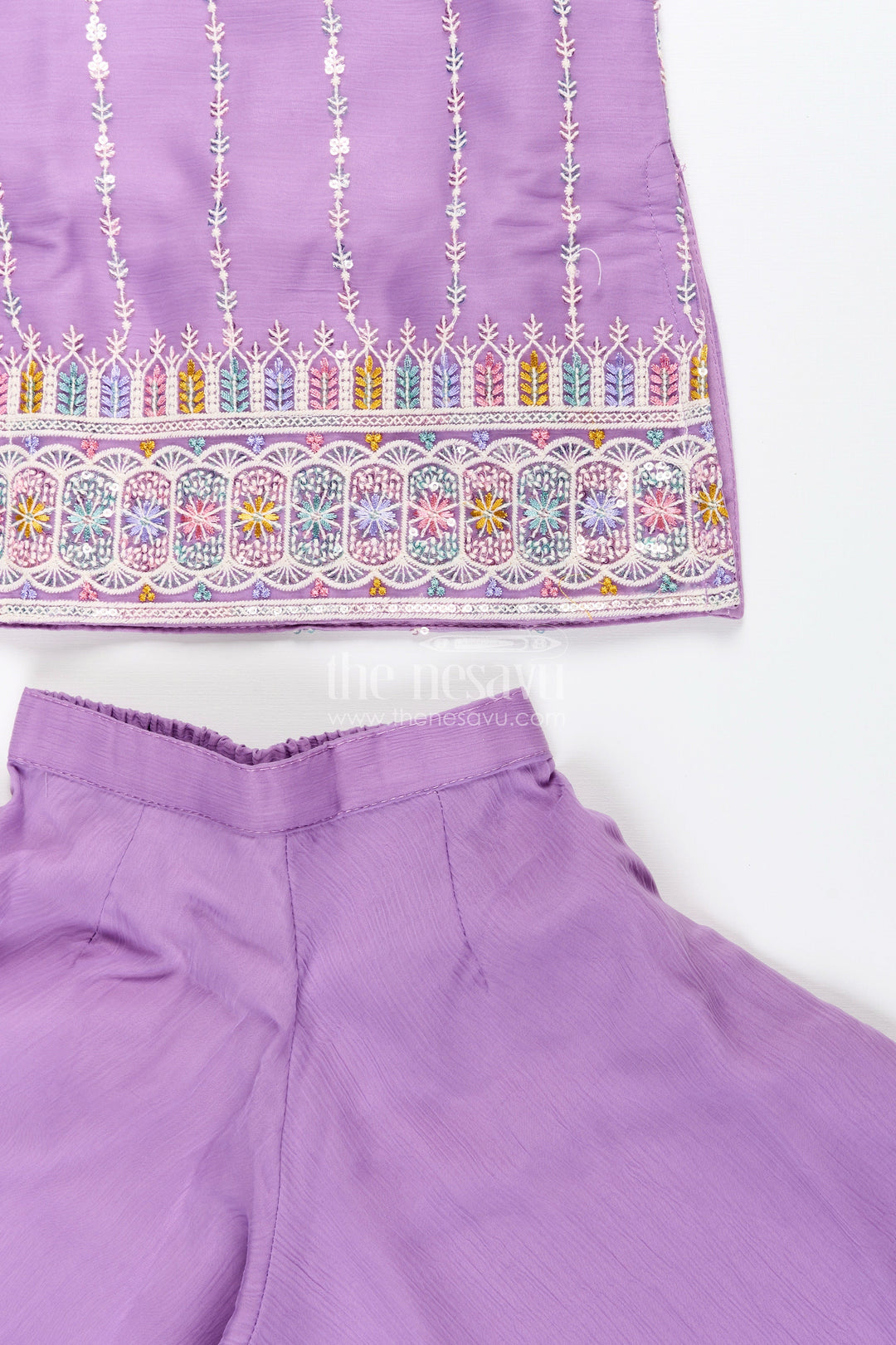 Mirror embroidered sharara set for toddler girls – traditional ethnic wear
