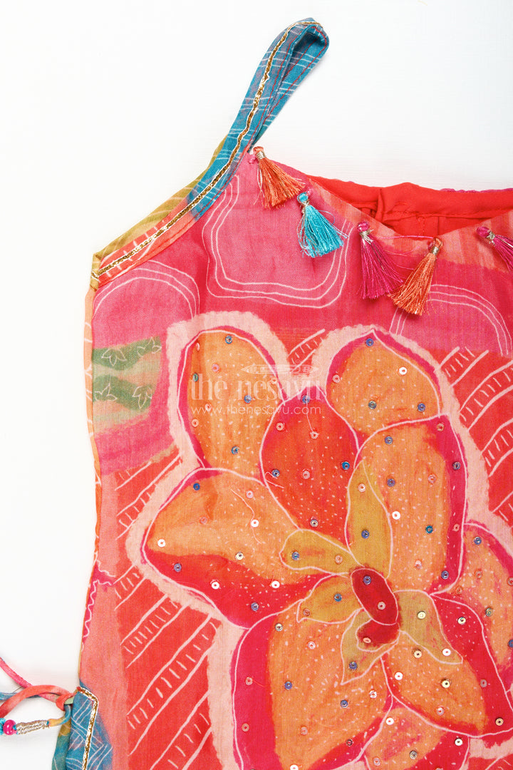 Girls Floral Printed Sharara Set for Festive Twirls and Stage Events