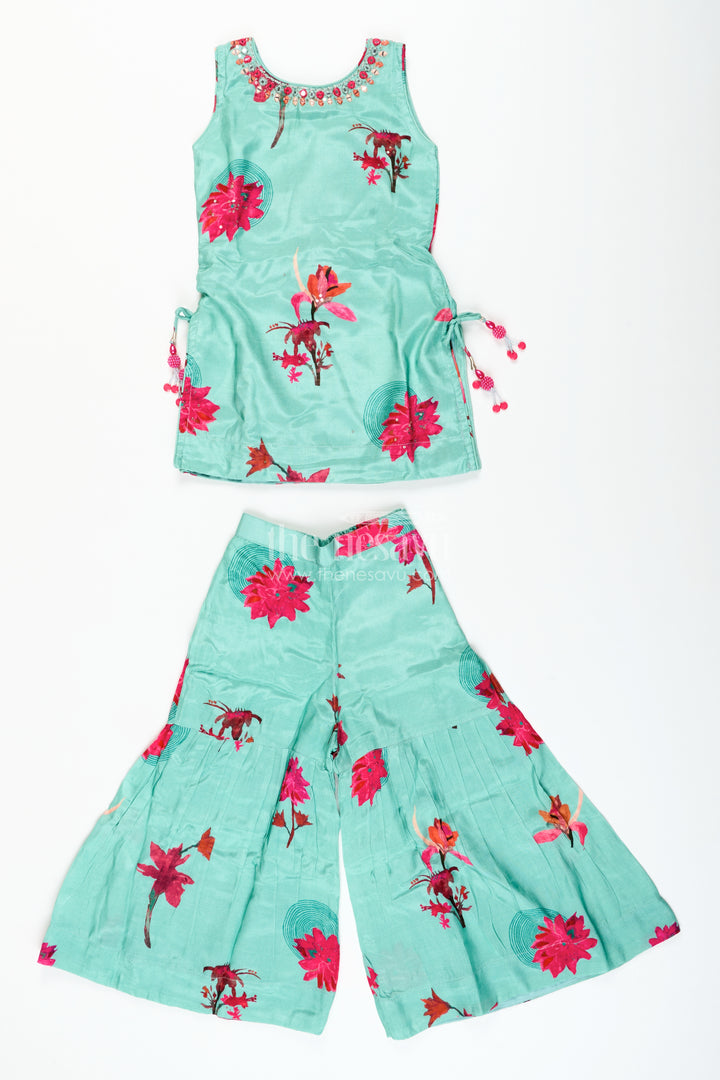 Printed muslin plazo set for girls – ideal for casual festive wear