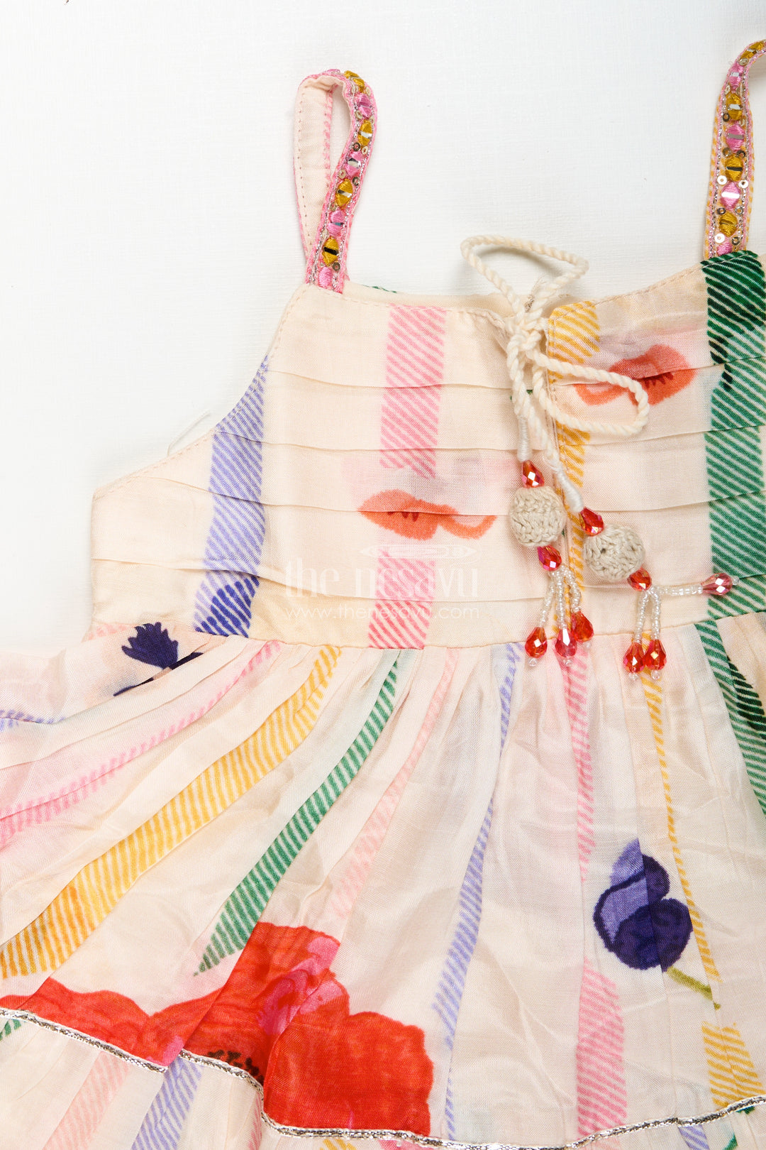 Muslin silk ethnic set for girls with layered top and printed plazo