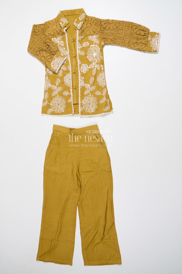 Girls Sharara Set with Attached Coat for Festive Occasions and Weddings