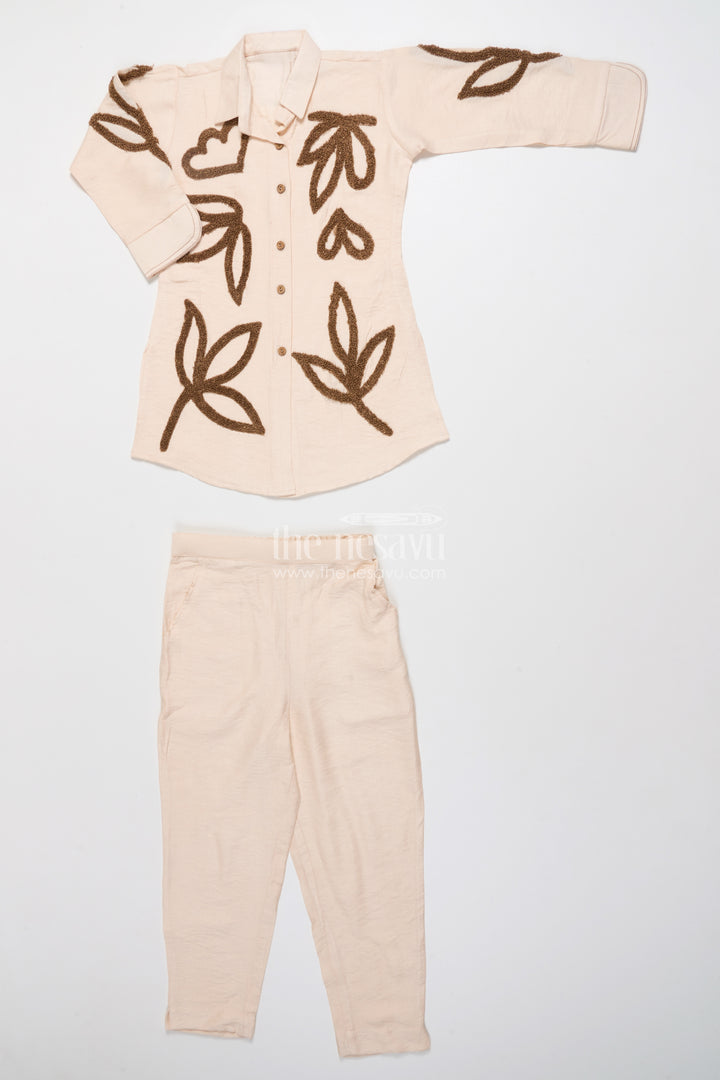Girls Embroidered Kurta Palazzo Set for School Ethnic Day and Casual Celebrations