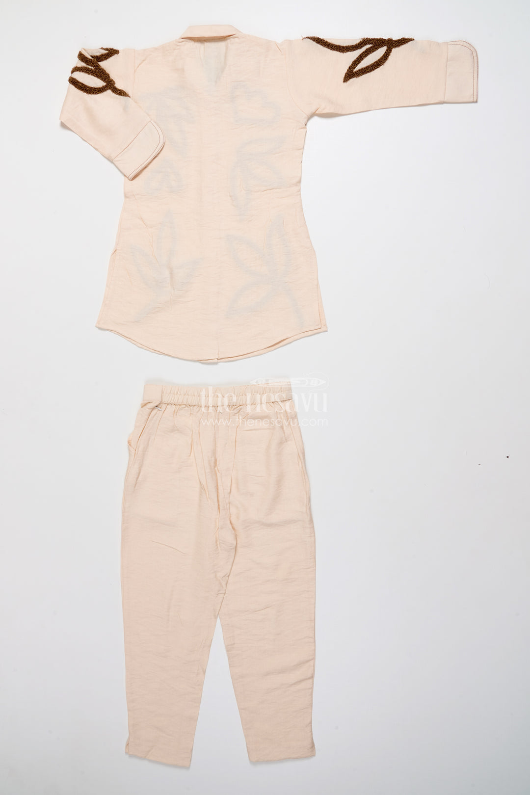 Girls Embroidered Kurta Palazzo Set for School Ethnic Day and Casual Celebrations