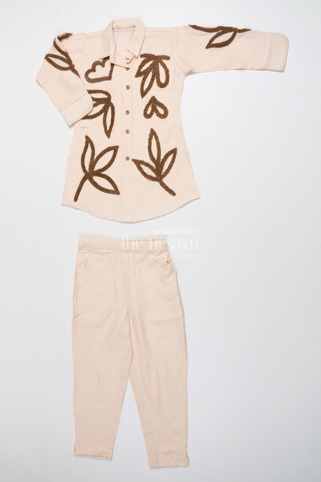 Girls Embroidered Kurta Palazzo Set for School Ethnic Day and Casual Celebrations