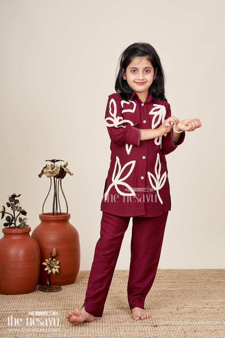 Girls embroidered plazzo set for casual festive days and school functions