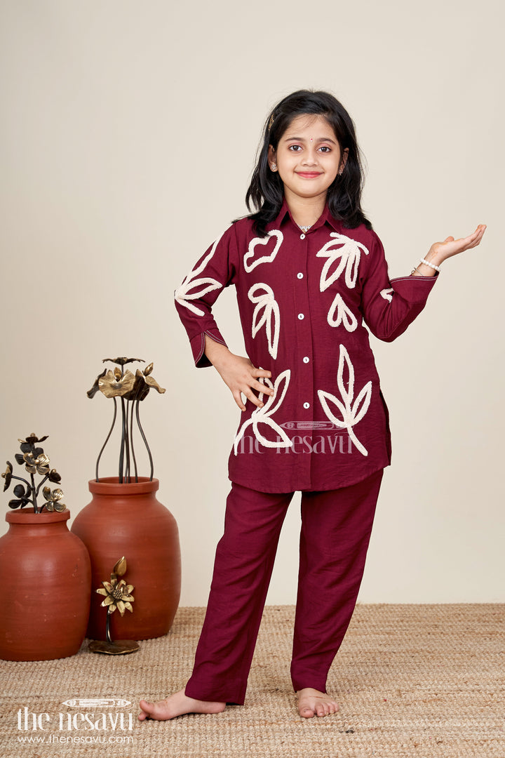 Girls embroidered plazzo set for casual festive days and school functions