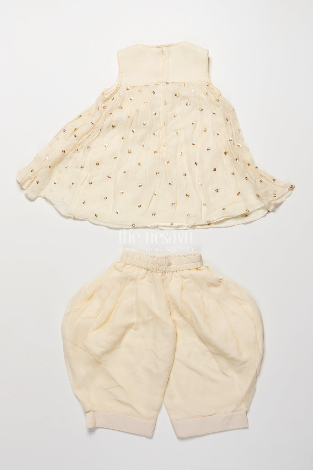 Girls sharara set with embroidered yoke for festive and cultural events