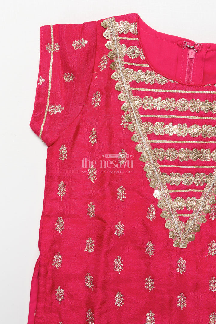 Girls sharara suit with ethnic embroidery for weddings and festive functions