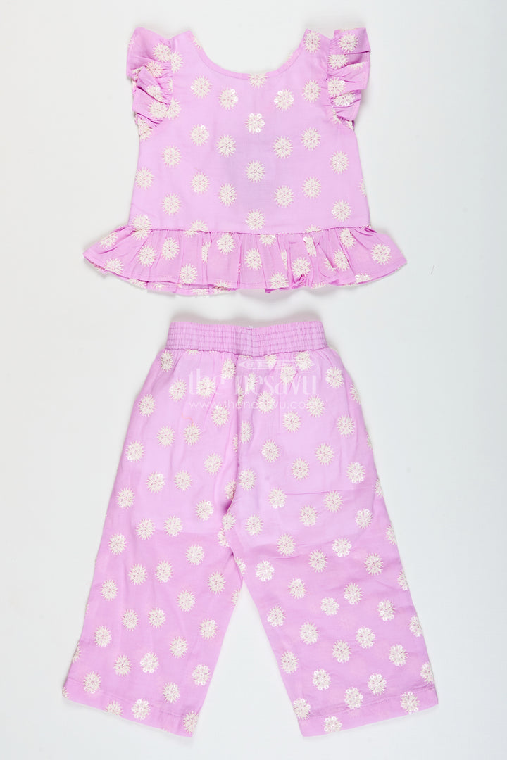 Girls chikankari plazo set for festive events and ethnic day at school