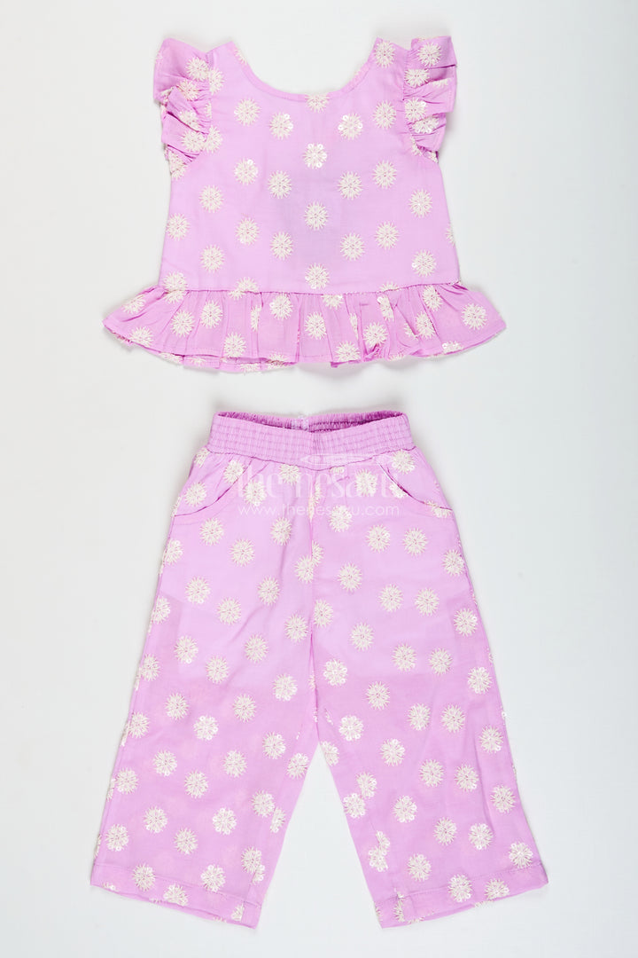 Girls chikankari plazo set for festive events and ethnic day at school