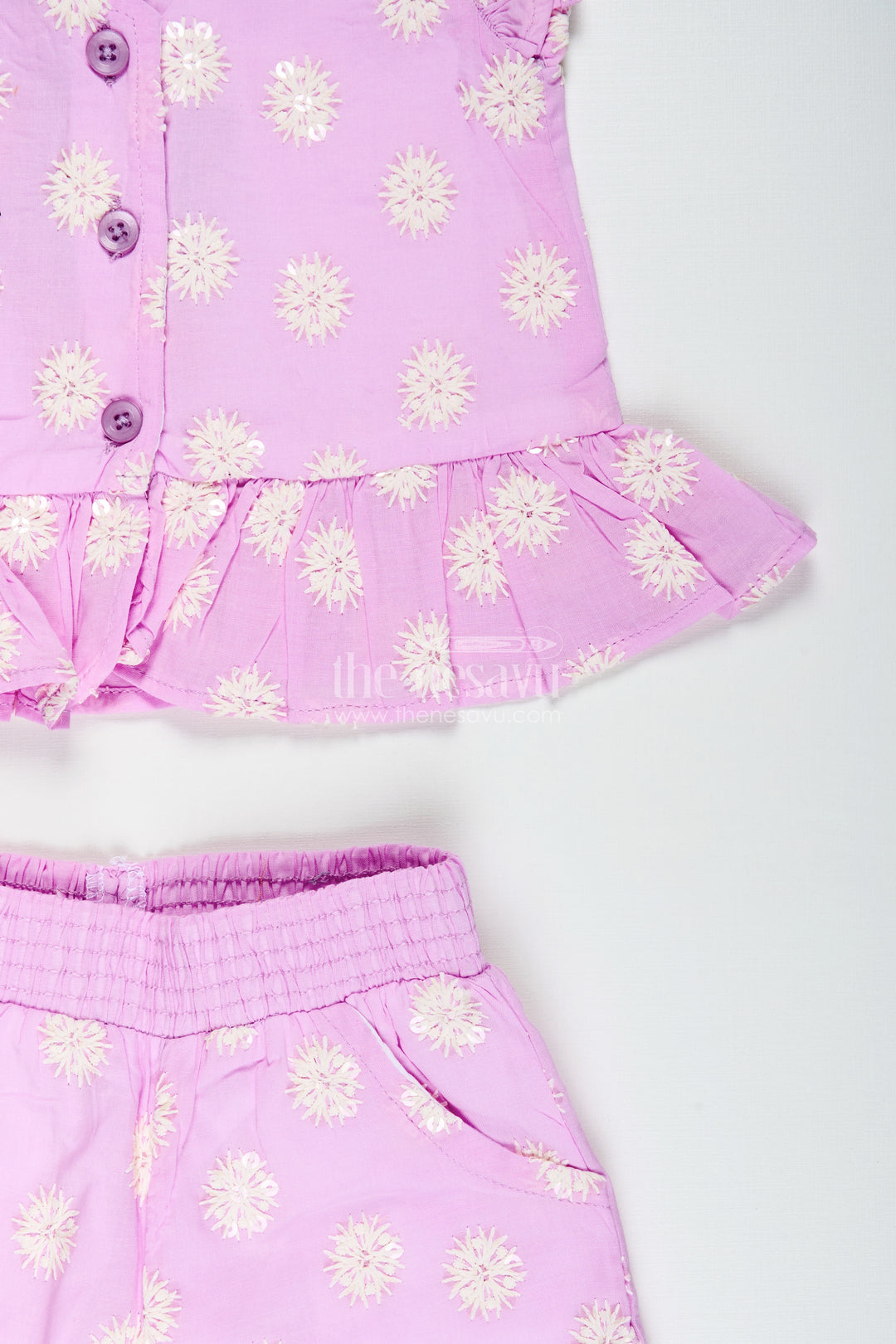 Girls chikankari plazo set for festive events and ethnic day at school