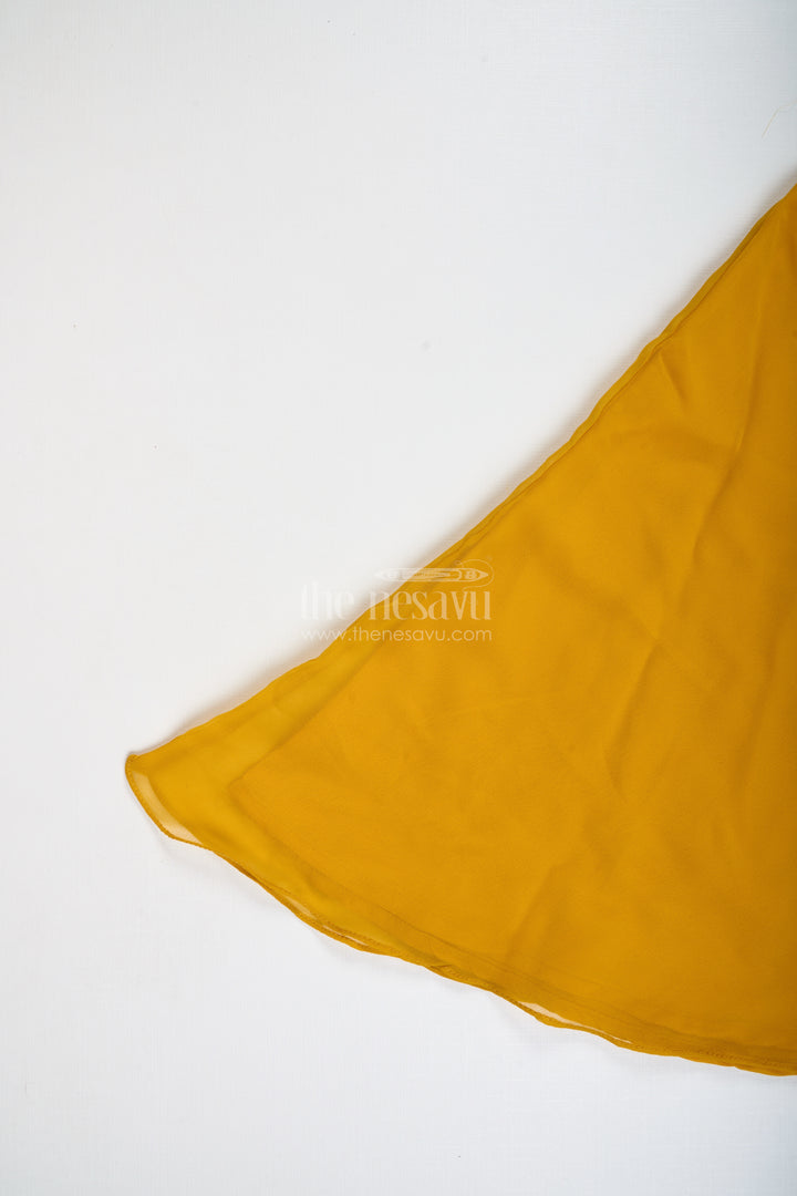 Girls Mustard Sharara Set With Embroidered Jacket For Festive Events