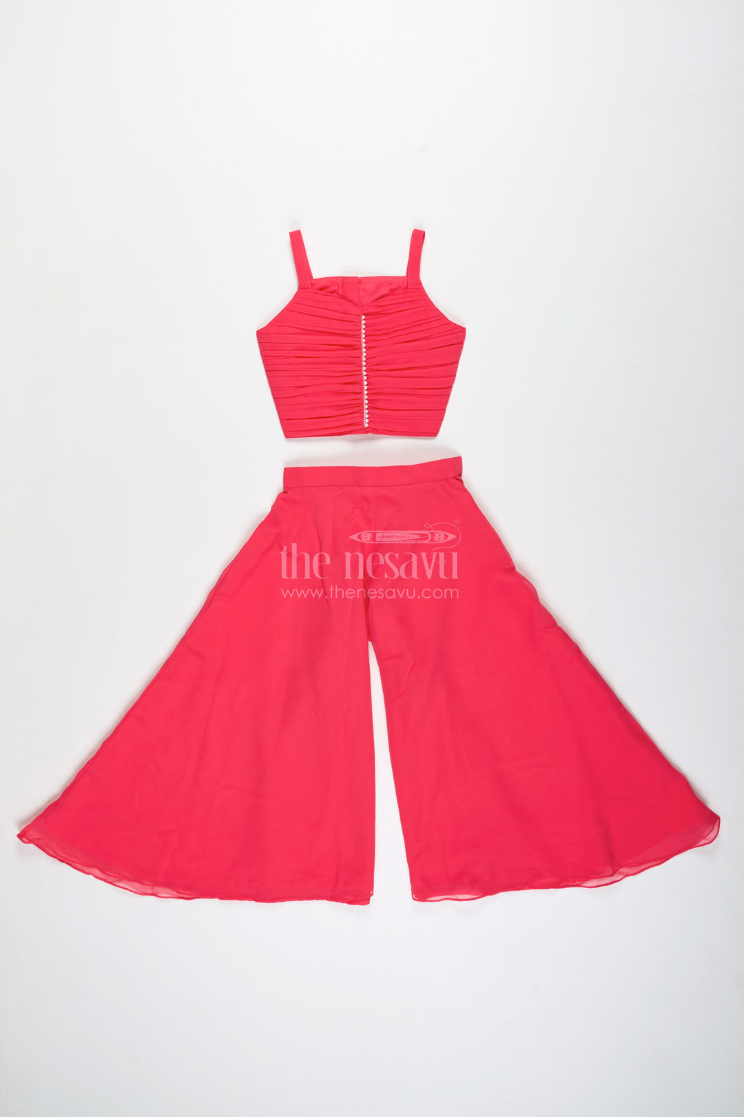 Girls Pink Sharara Set With Designer Embroidery For Celebrations