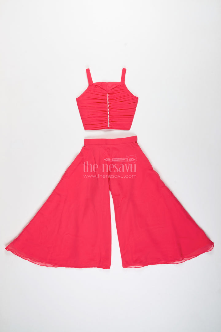Girls Pink Sharara Set With Designer Embroidery For Celebrations