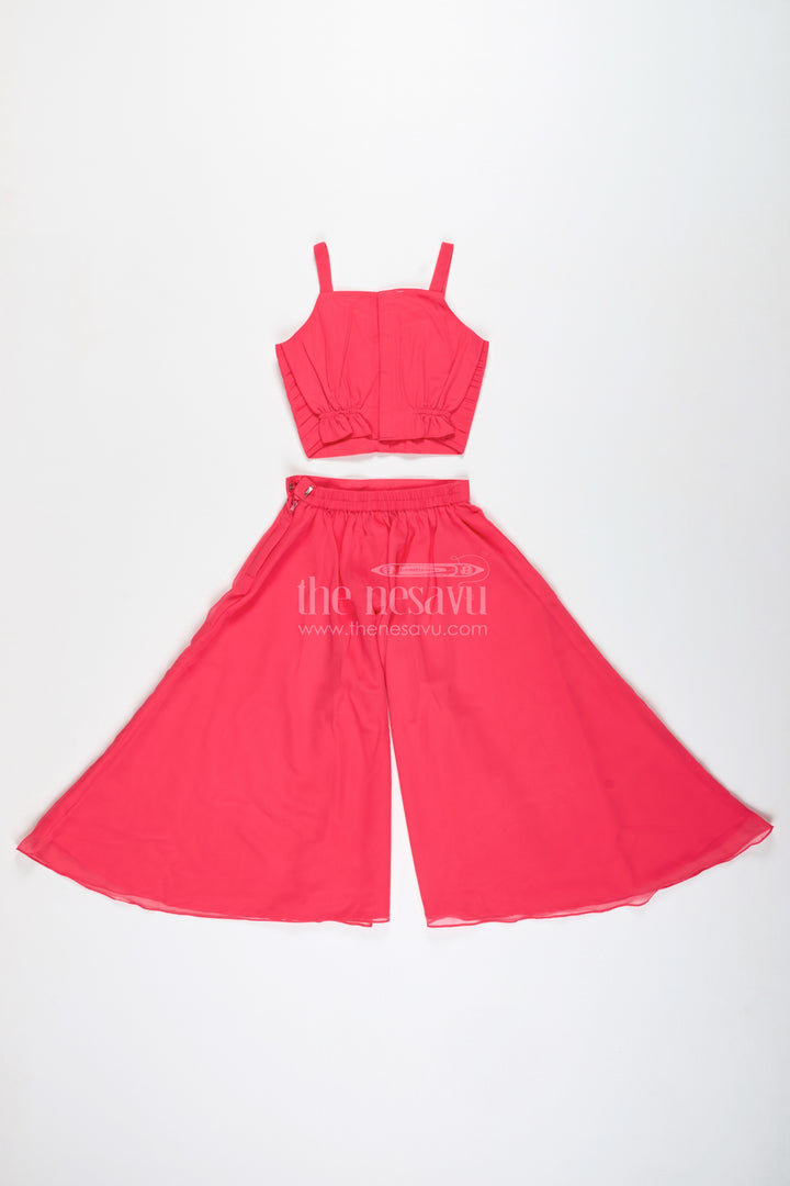 Girls Pink Sharara Set With Designer Embroidery For Celebrations