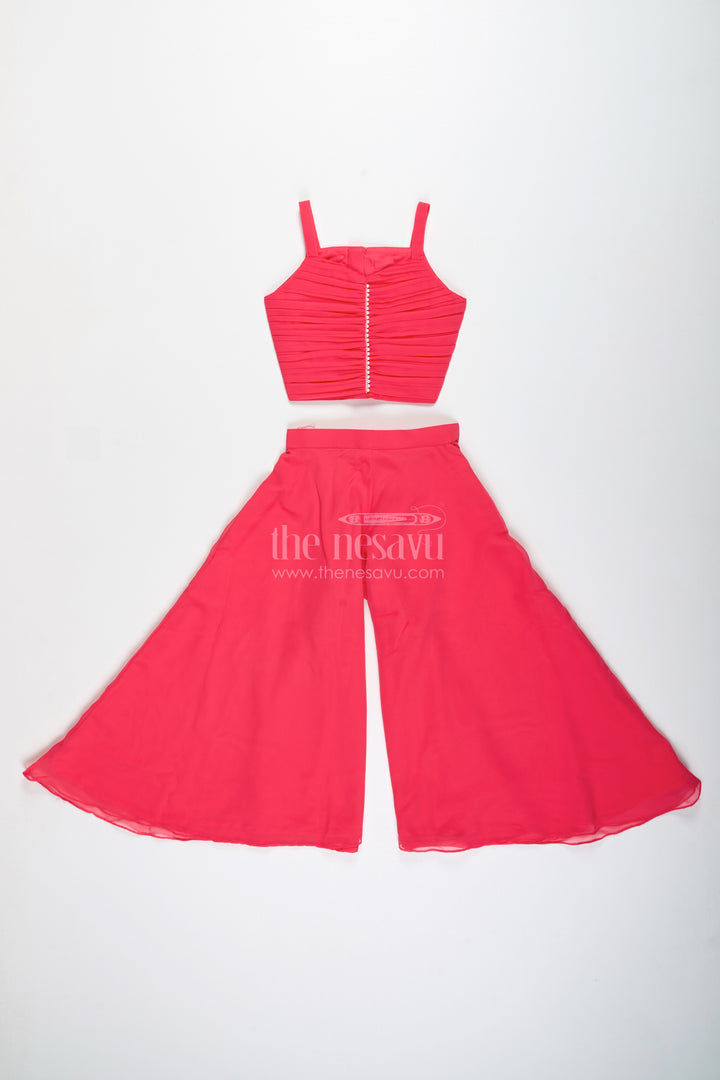 Girls Pink Sharara Set With Designer Embroidery For Celebrations