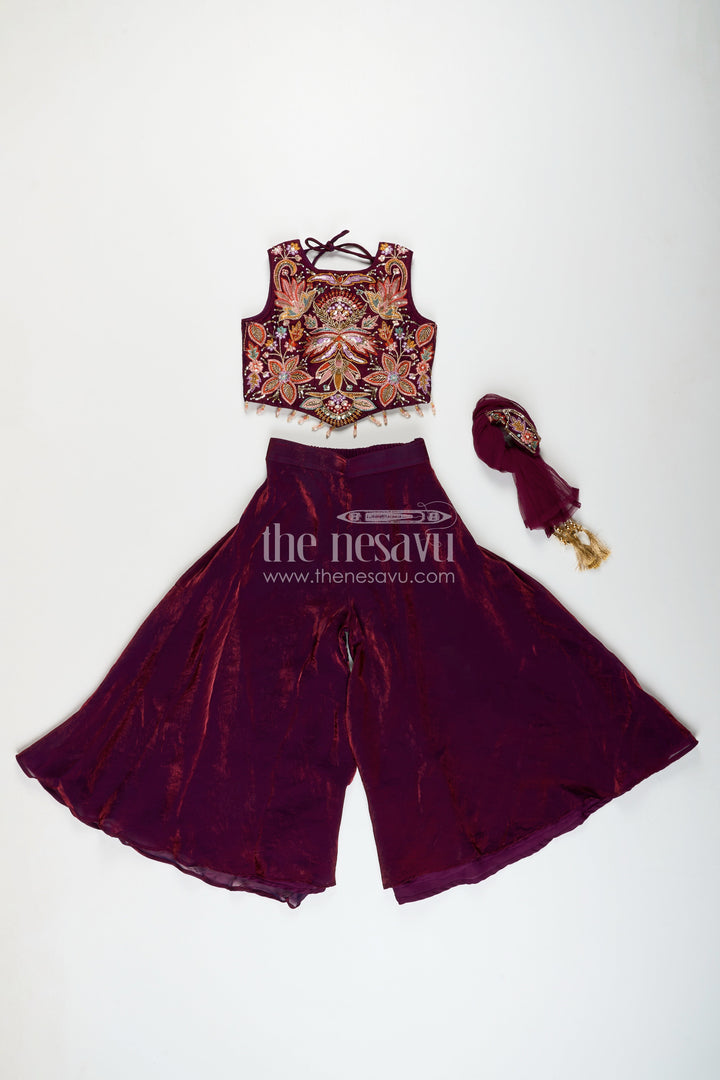 Girls sharara set with embroidered kurti for weddings and parties