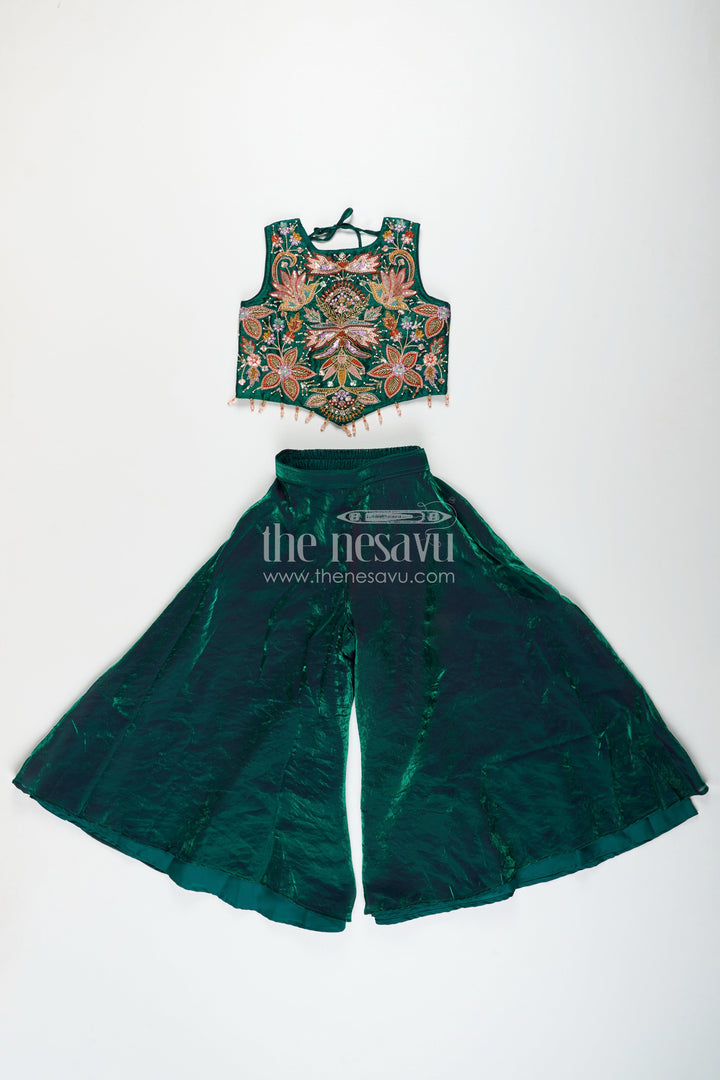 Girls embroidered sharara kurti set for festive celebrations