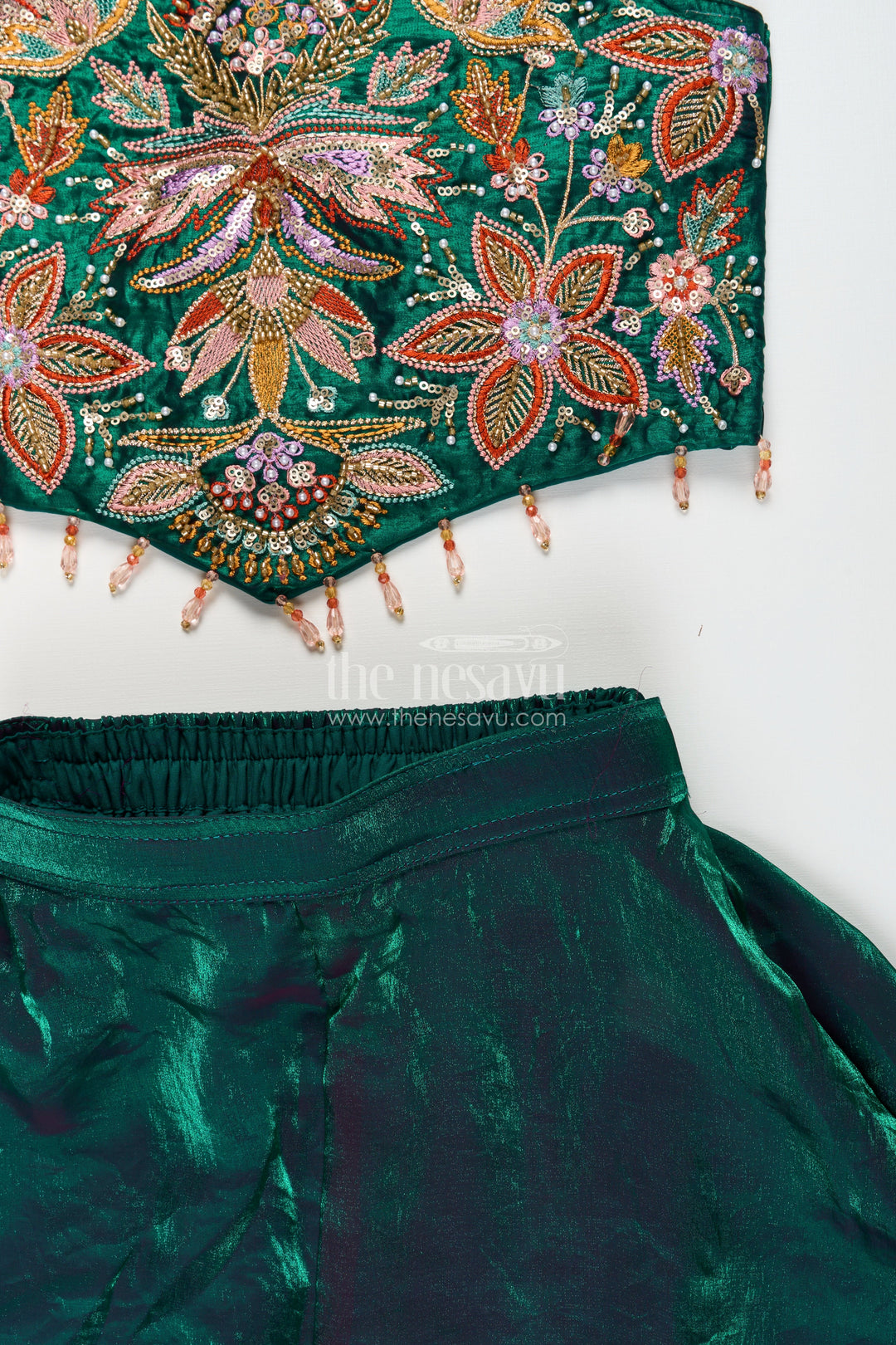 Girls embroidered sharara kurti set for festive celebrations