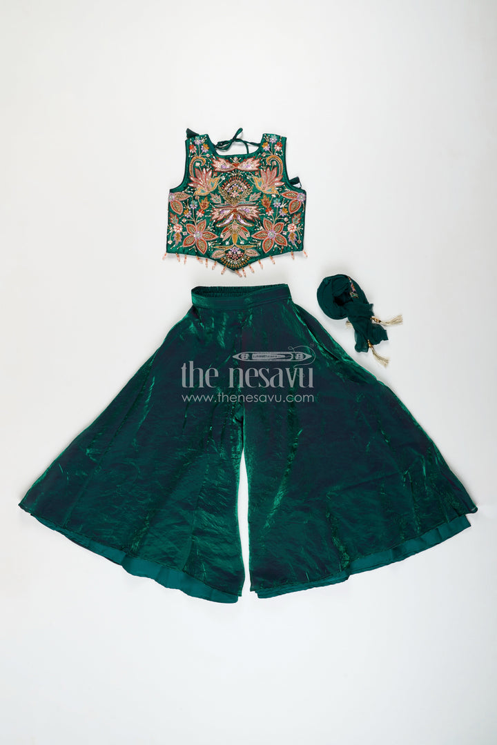 Girls embroidered sharara kurti set for festive celebrations