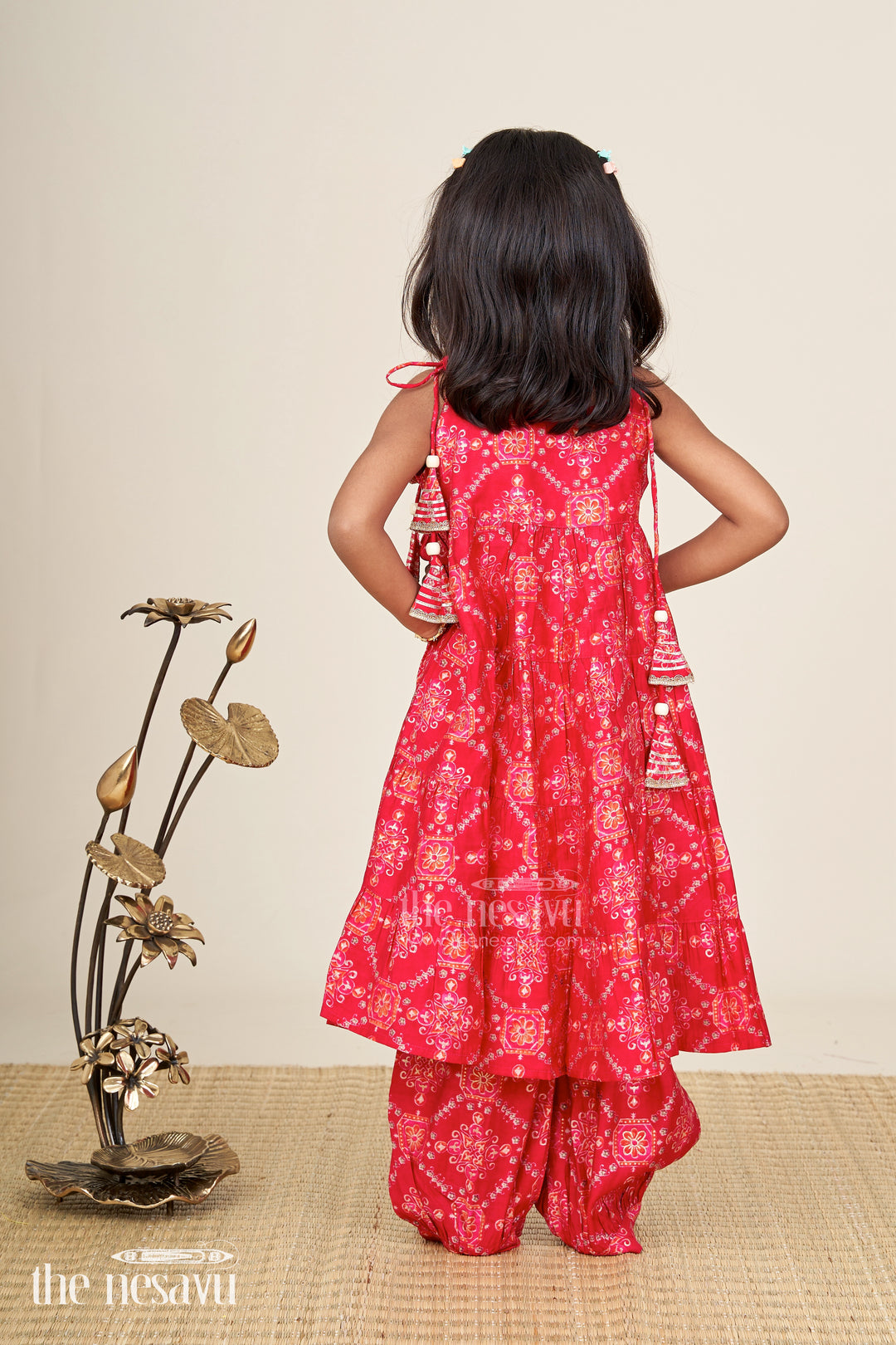 Girls cotton sharara set with digital print for festive occasions