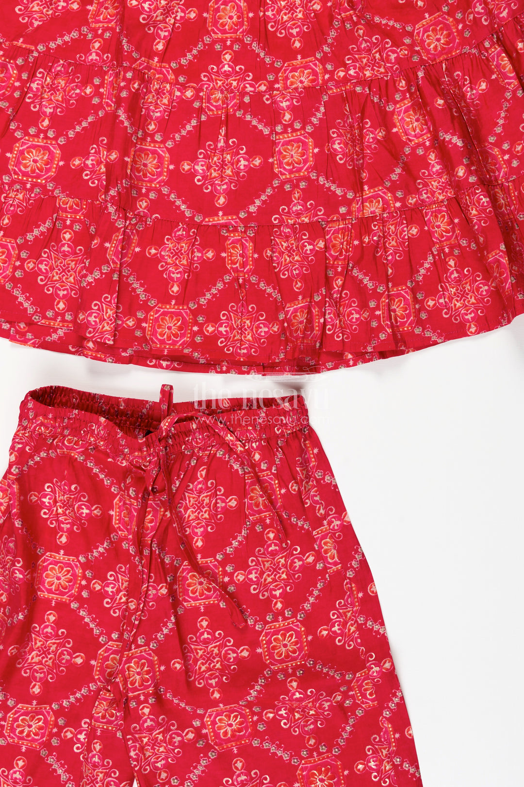 Girls cotton sharara set with digital print for festive occasions