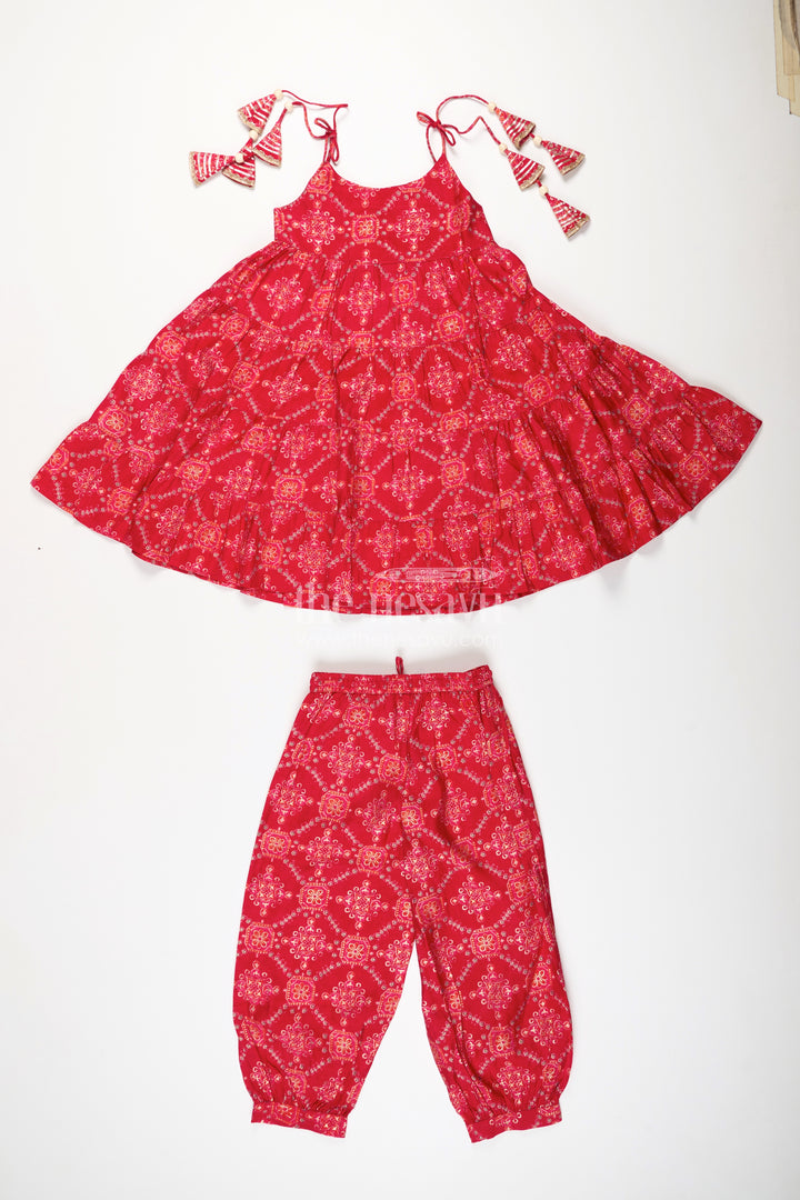 Girls cotton sharara set with digital print for festive occasions