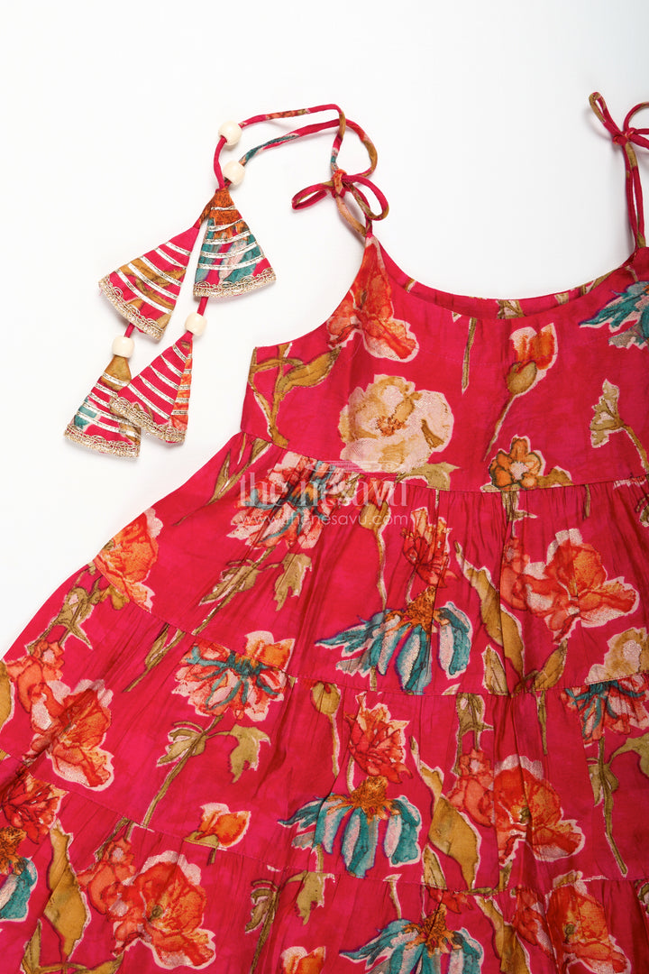 Red cotton sharara set for toddler girls for weddings and festive functions