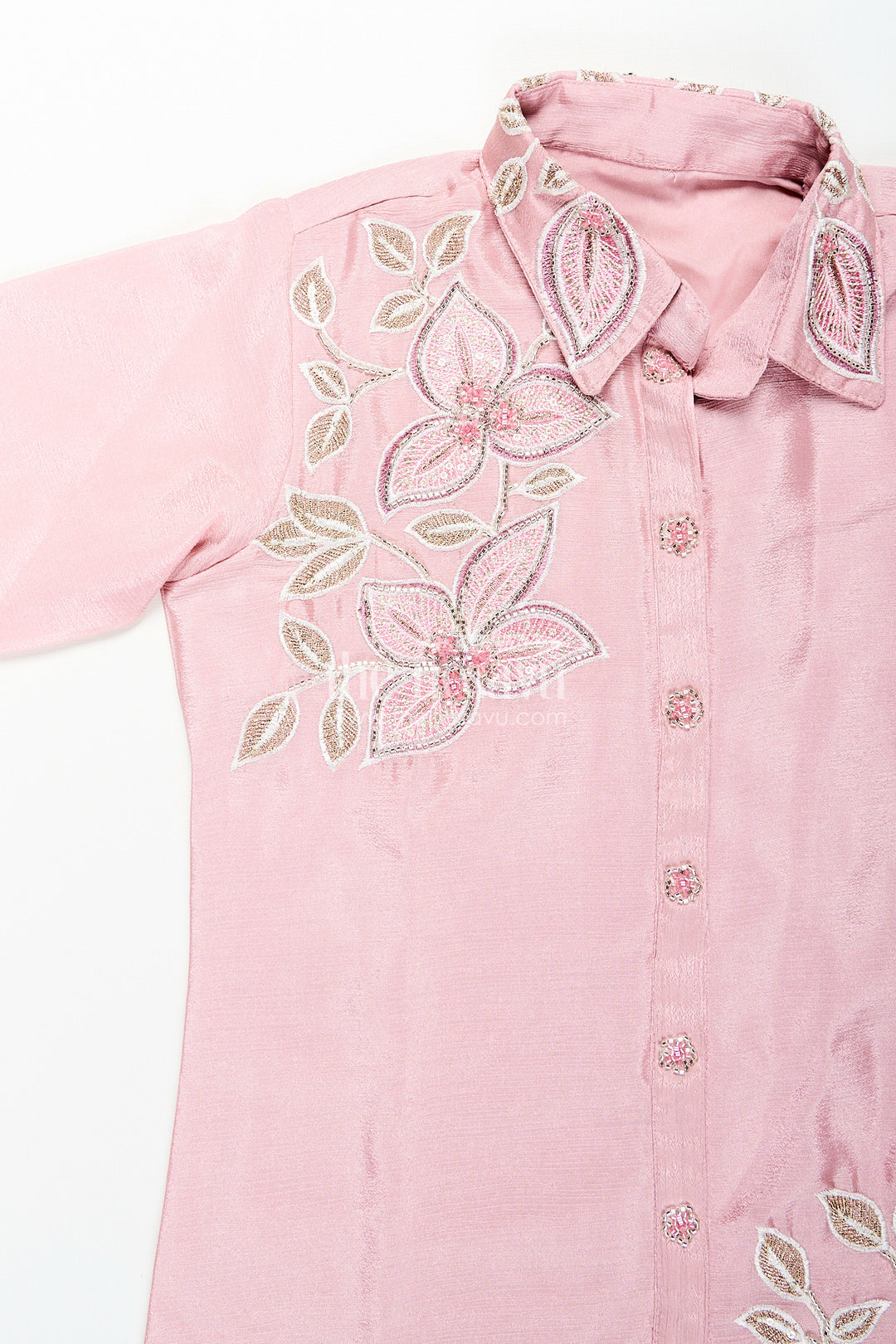 Embroidered girls sharara/plazo set with designer finish