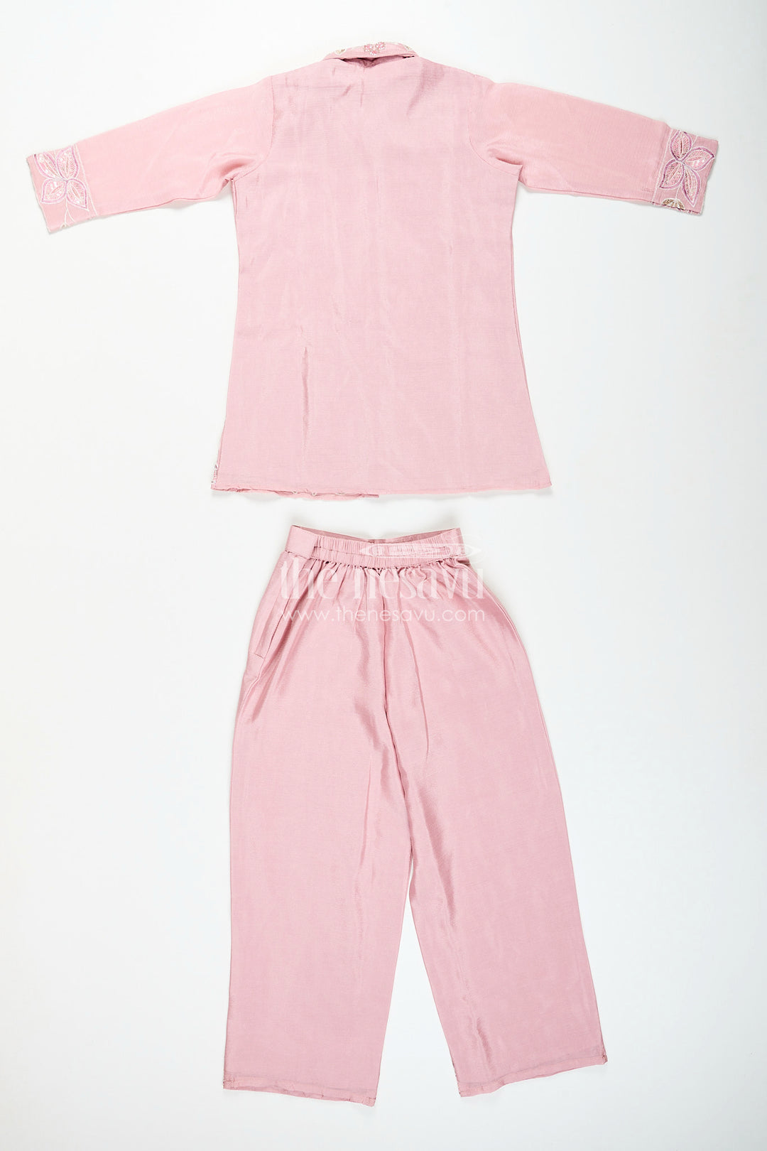 Embroidered girls sharara/plazo set with designer finish