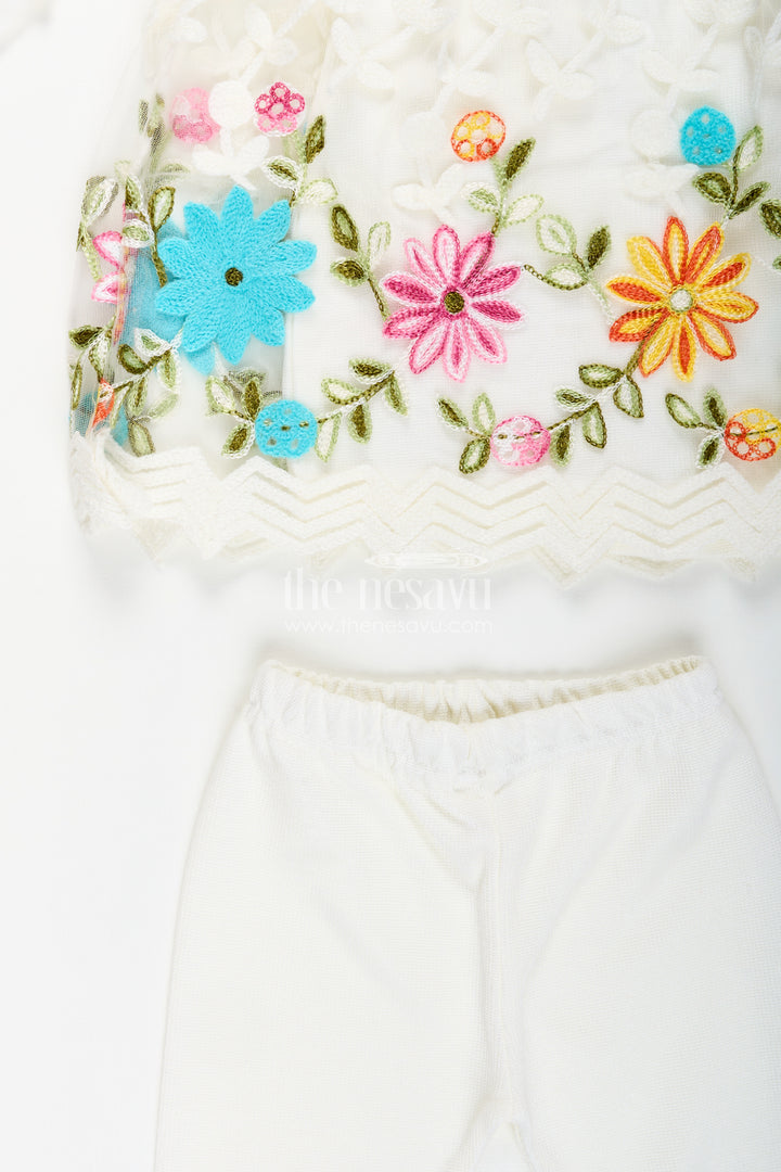 Baby girl embroidered top and legging set for festive occasions