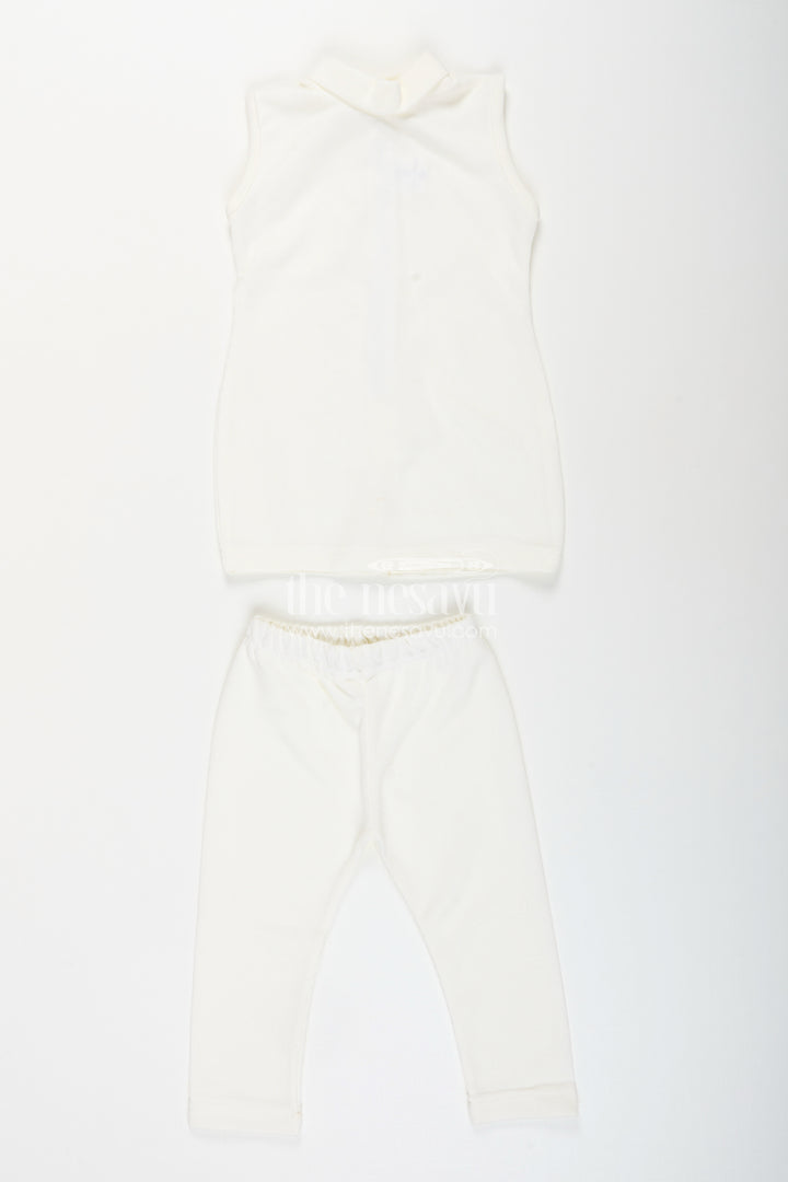 Baby girl embroidered top and legging set for festive occasions