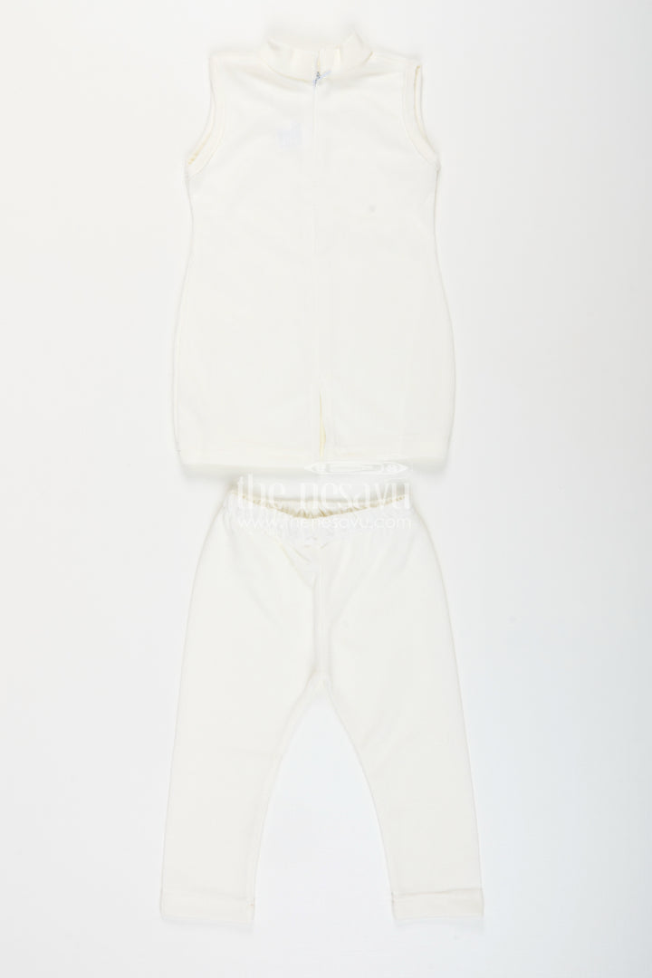 Baby girl embroidered top and legging set for festive occasions