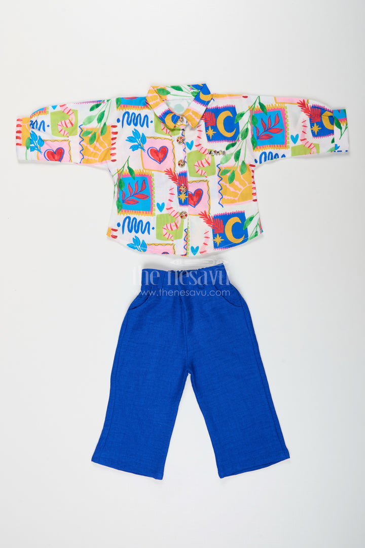Girls printed shirt and pant set for playful everyday looks