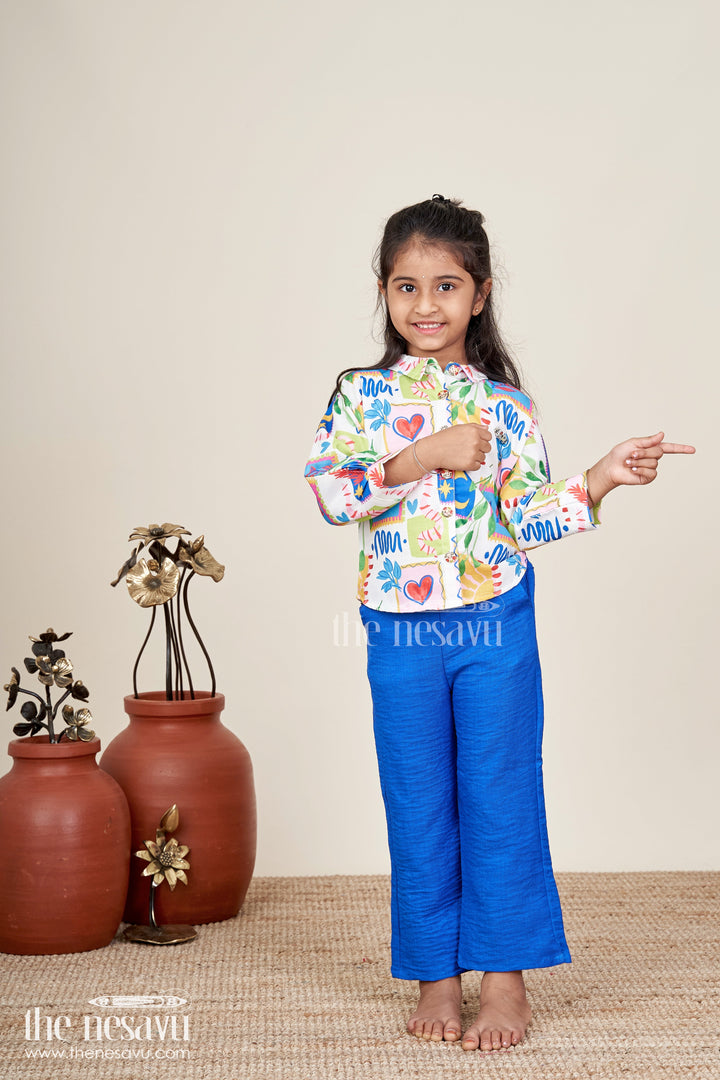 Girls printed shirt and pant set for playful everyday looks