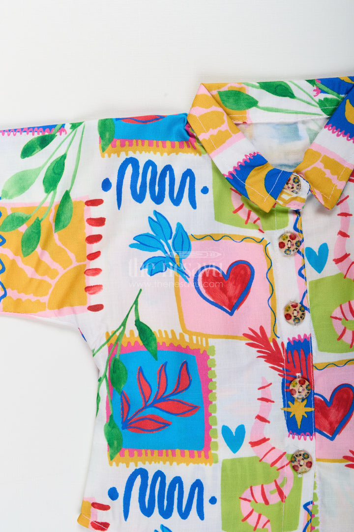 Girls printed shirt and pant set for playful everyday looks