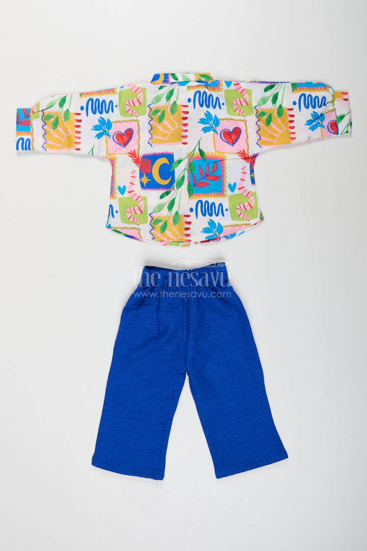 Girls printed shirt and pant set for playful everyday looks