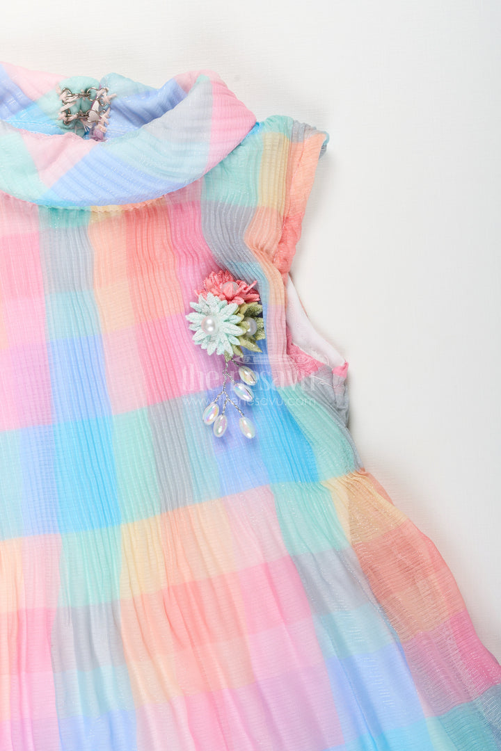 Girls pleated top and pant set for casual summer styling