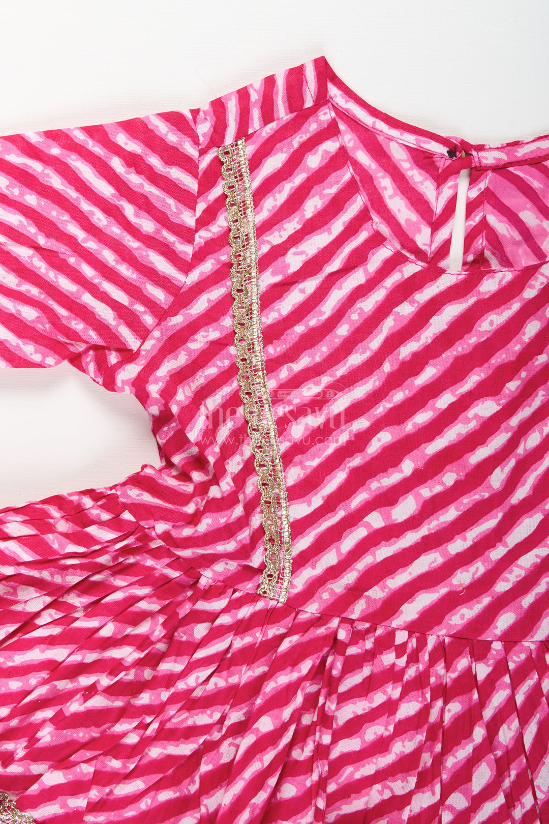 Girls cotton tie-dye sharara set for festive celebrations