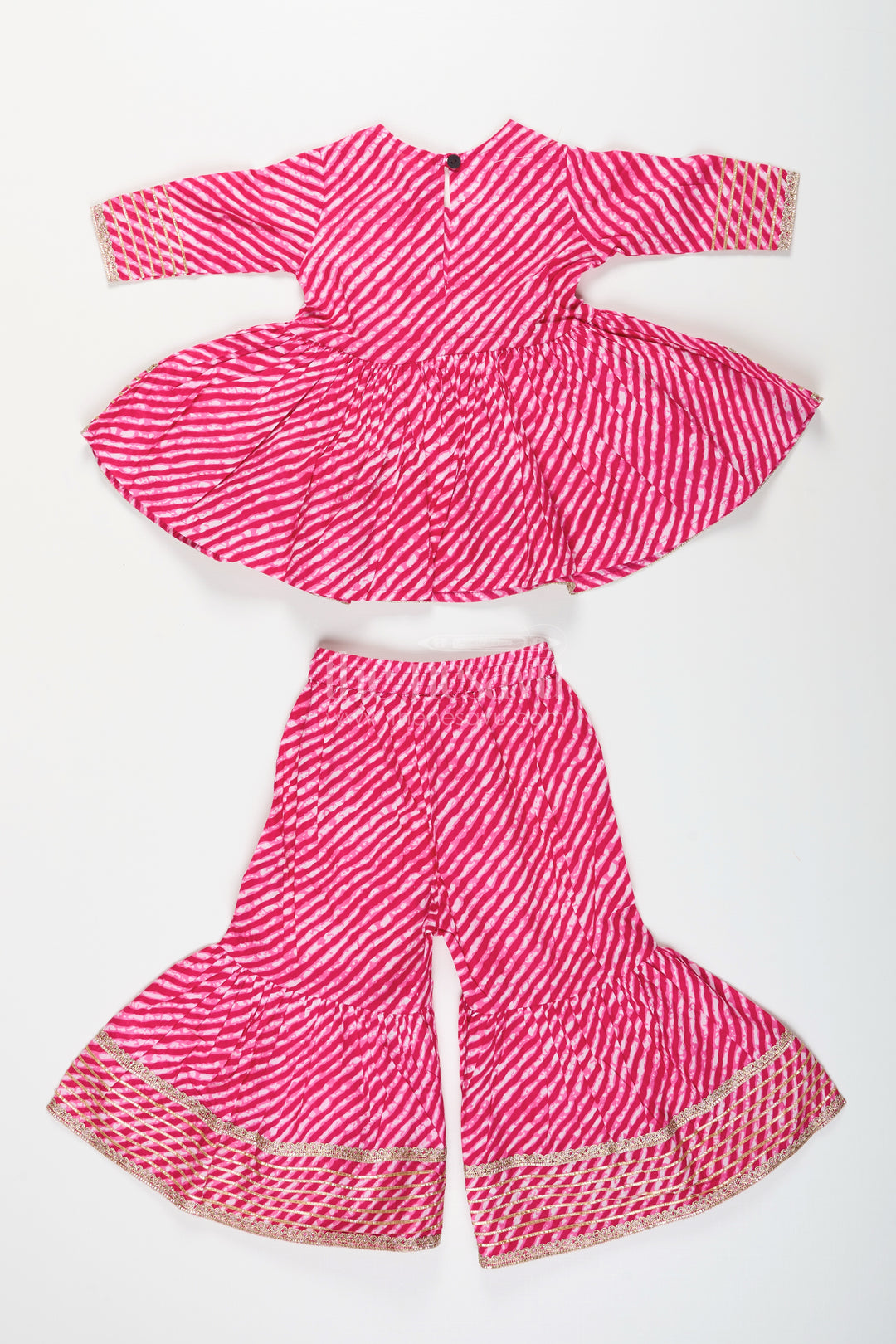 Girls cotton tie-dye sharara set for festive celebrations