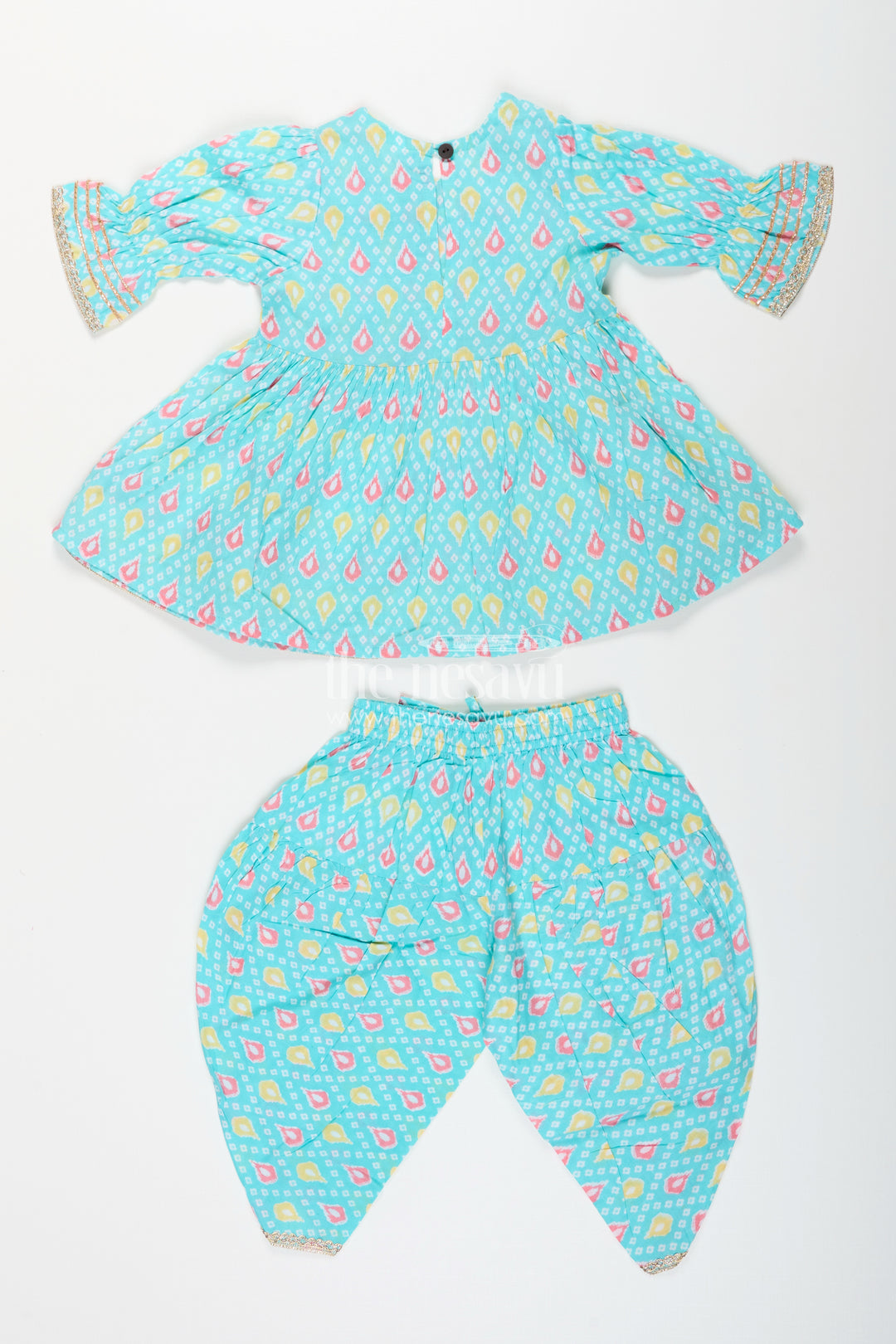 Baby girl turquoise sharara set for festive occasions and playdates